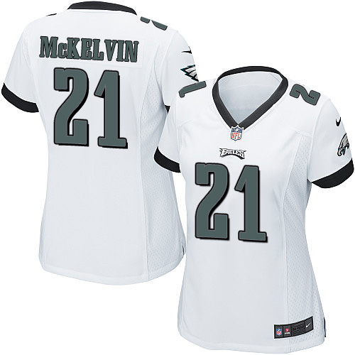 Women's Elite Leodis McKelvin Nike Jersey White Road - #21 NFL Philadelphia Eagles